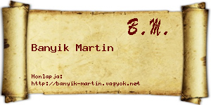 Banyik Martin névjegykártya